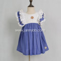 boutique flutter sleeve eyelet fabric baby dress